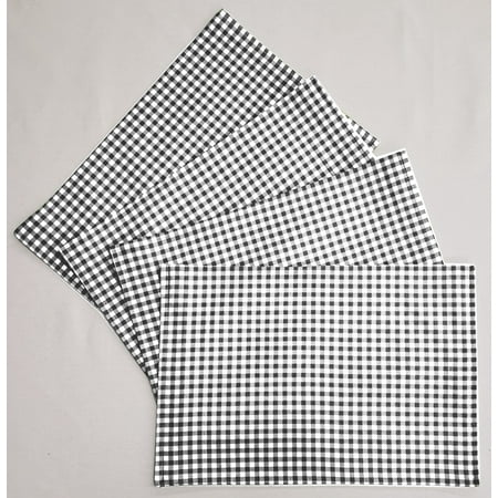 

Black & White Checked Placemats by Penny s Needful Things (Rectangle - Set of 10) (Quilted Red)