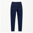thumbnail image 6 of Women's High Waist Skinny Jeans Deep Blue Washed Stretch Slimming, 6 of 8