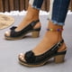 thumbnail image 5 of WILLBEST Sandalias Dama Mujer Zapatos Casuales Cómodos Sandalias De Tacón De Cuña Con Flores Huecas Y Punta Abierta, 5 of 9