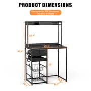 GDLF Snack Bar Cabinet with Fridge Space, Compact Snack Organizer Coffee Station 35.86 W