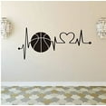 thumbnail image 2 of BH-JJSMGS Heartbeat Basketball Wall Sticker Art Boys Room Sports Wall Decor Play Basketballs Electrocardiogram Vinyl Wall Decal 23x10in, 2 of 4