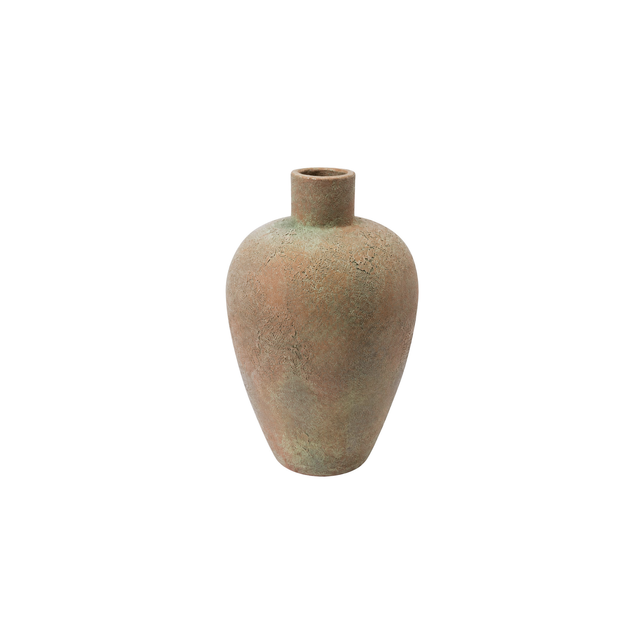 DecMode 13" Wide Textured Beige Ceramic Vase