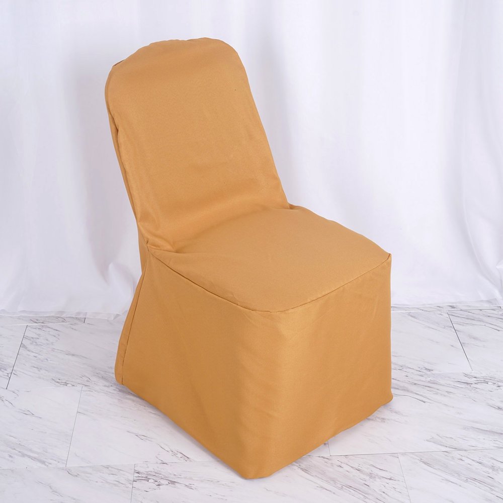 Efavormart 100PCS Round Top Polyester Banquet Chair Covers Linen
