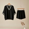 thumbnail image 5 of QGJZVUNL Boho 2 Piece Sets for Women Summer Outfits V Neck Top Elastic Waist Shorts Vacation Clothes Size M, 5 of 5