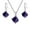 Purple, variant on Square Cube Crystal Necklace Purple Dangle Earrings Set (Box Packing) Y418-Purple-Set