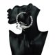 thumbnail image 1 of Pendientes de aro con forma de escorpión grande y exagerados para mujer, estilo punk, diamantes de imitación, joyería única de moda rockera, regalo de fiesta, plata, 1 of 5