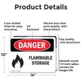thumbnail image 2 of (2 Pack) Flammable Storage OSHA Danger Sign 14 Inch X 10 Inch Indoor / Outdoor Rust-Free Aluminum Metal Signs for Workplace, Workshop, and Construction Site, Made in the USA, 2 of 8