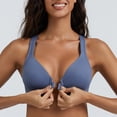 thumbnail image 7 of MELENECA Women's Racerback Front Closure Bras Plunge Unlined Full Coverage Seamless Underwire Bra Slate Blue 34E, 7 of 7
