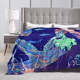 thumbnail image 4 of DouZhe Ultra-Soft Micro Fleece Lightweight Flannel Bed Blanket, Sci-Fi Space Cyborg Print Cozy Warm Throw Blankets, 80"x60", 4 of 7
