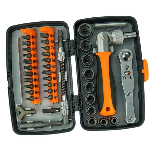 Juego de destornilladores de trinquete 38 en 1, herramientas manuales, mango de llave de destornillador profesional DIY para ordenadores de
