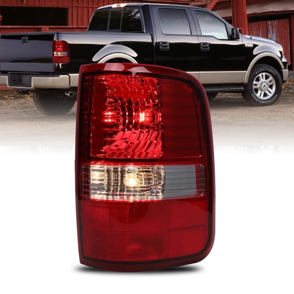Tail Light Assembly Compatible with Ford F150 2004-2008 Styleside Pickup Truck, F-150 Brake Rear Lamp OE-Style Replacement, w/o Bulbs and Harness, Clear Red Lens, Right Passenger Side
