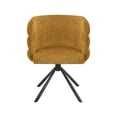 thumbnail image 3 of Hommoo 270° Swivel Accent Chair 2-Piece Chairs Set, Modern Chenille Upholstered Armchair with Metal Base, for Home & Office, Orange, 3 of 6