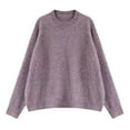 thumbnail image 4 of Ediodpoh Oversized Turtleneck Sweater Soft Knit Pullover Cozy Warm Casual Winter Fall Fashion Top Oversized Sweaters for Women Purple, 4 of 4