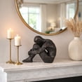 thumbnail image 3 of Modern Glam Resin Sculpture - Thoughtful Seated Figurine - Polyresin Metallic Bronze Finish - Elegant Home & Office Decor - Artful Accent for Living Room & Bedroom - 16" Bronze, 3 of 12
