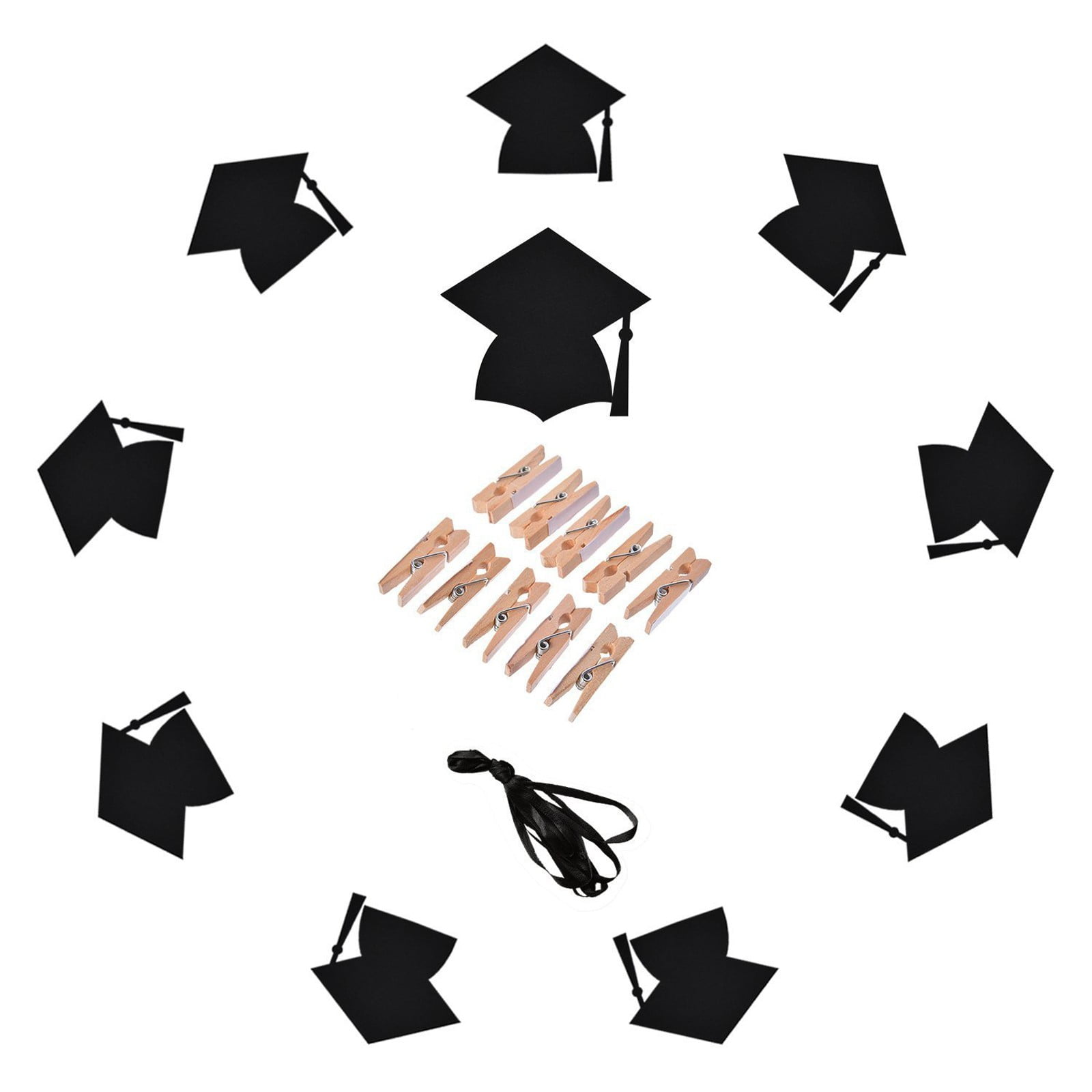 Flash Powder Hats Drawing Flowers Graduation Celebration Dressing