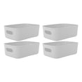 thumbnail image 1 of 10PCS Plastic Storage Bins, Small Plastic Side Handle Rounded Edges Storage Baskets Versatile Containers On Cupboards Shelves Tubs For Kitchen Office Bathroom, 1 of 8