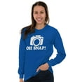 thumbnail image 4 of Oh Snap Shot Photography Photographer Plus Size Long Sleeve Graphic Tee Shirt Brisco Brands 3X, 4 of 5