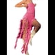 thumbnail image 3 of Vestido de Fiesta Elegante de Verano para Mujer, Sin Tirantes, Tubo, Midi, Ajustado, con Volantes Irregulares y Borlas Rosa Roja M, 3 of 7