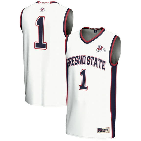 Male GameDay Greats #1  White Fresno State Bulldogs  Lightweight Basketball Jersey