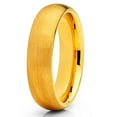 thumbnail image 5 of Yellow Gold Tungsten Band Tungsten Wedding Band 6mm Brushed Tungsten Ring Men & Women Comfort Fit, 5 of 12