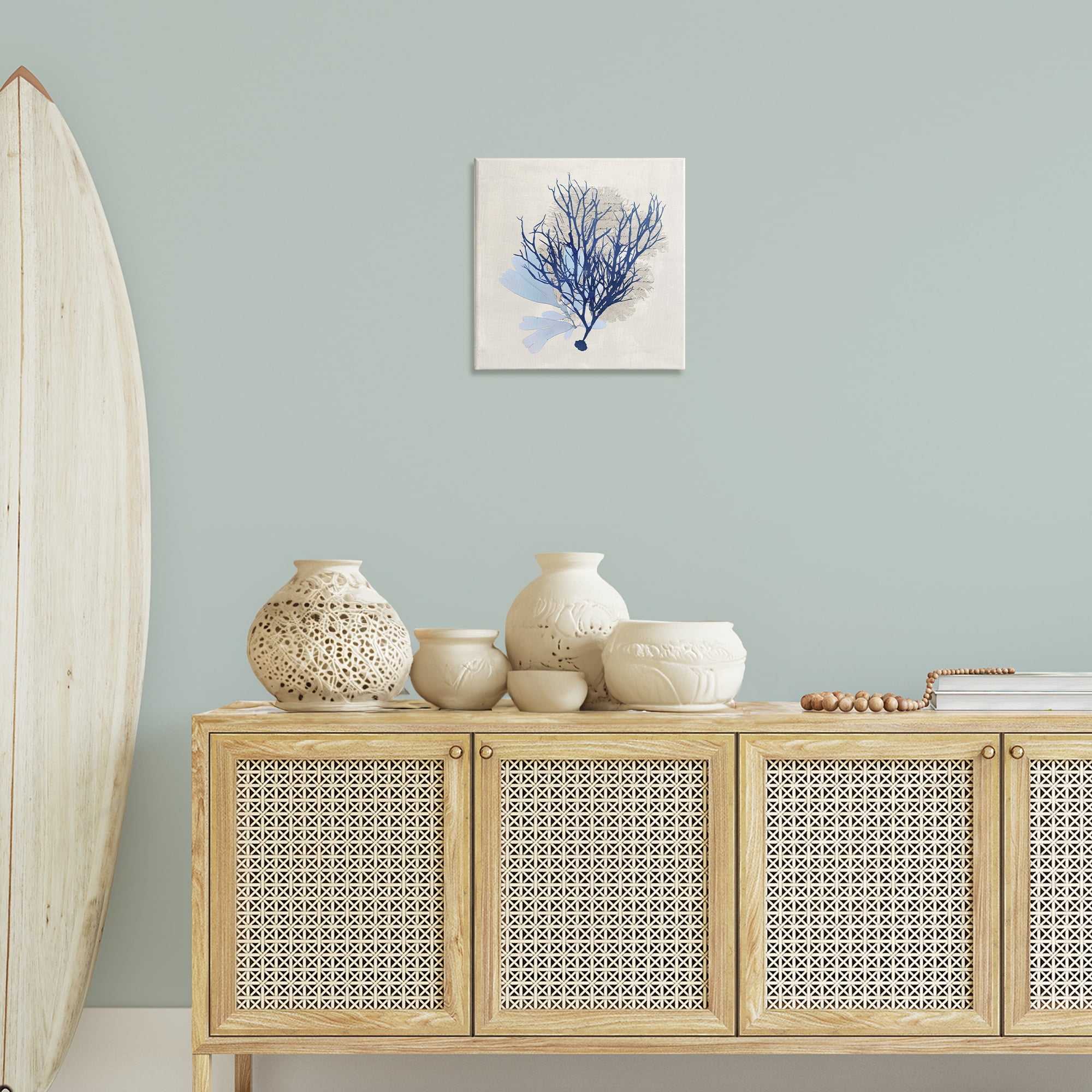 Stupell Industries Modern Coral Branch Nautical & Beach Painting Wrapped Canvas Art Print Wall Art, 17 x 17