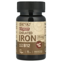 Deva Vegan Chelated Iron with Added B12 29 mg 90 Tabs