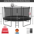 thumbnail image 6 of Jump Into Fun Trampoline 12 14 15 16FT, Trampoline for Adults and Kids with Enclosure, Basketball Hoop, Sprayer and Ladder, 1400LBS Outdoor Galvanized Full Spray Round Trampoline, 6 of 7