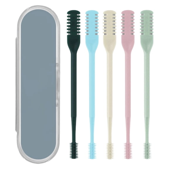 Rotating Nose & Ear Groomer 2026, Manual Trimmer with Cleaning Brush, 2-In-1 Nasal Cutter for Men Women, 3.66-Inch Portable Hair Remover for Personal Grooming Travel, 5 Nose Hair Razors