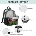 thumbnail image 4 of Rainbow Checkerboard Backpack Backpack for School,Cute School Bag,Schoolbag with Adjustable Shoulder Straps & Padded Back,13.8"x11.4"x6", 4 of 6