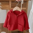 thumbnail image 2 of Agkizg Baby Girls Hooded Raglan Jacket Zip Up Cute Winter Coat with Pockets Solid Color Warm Casual Outerwear for Toddler, 2 of 5