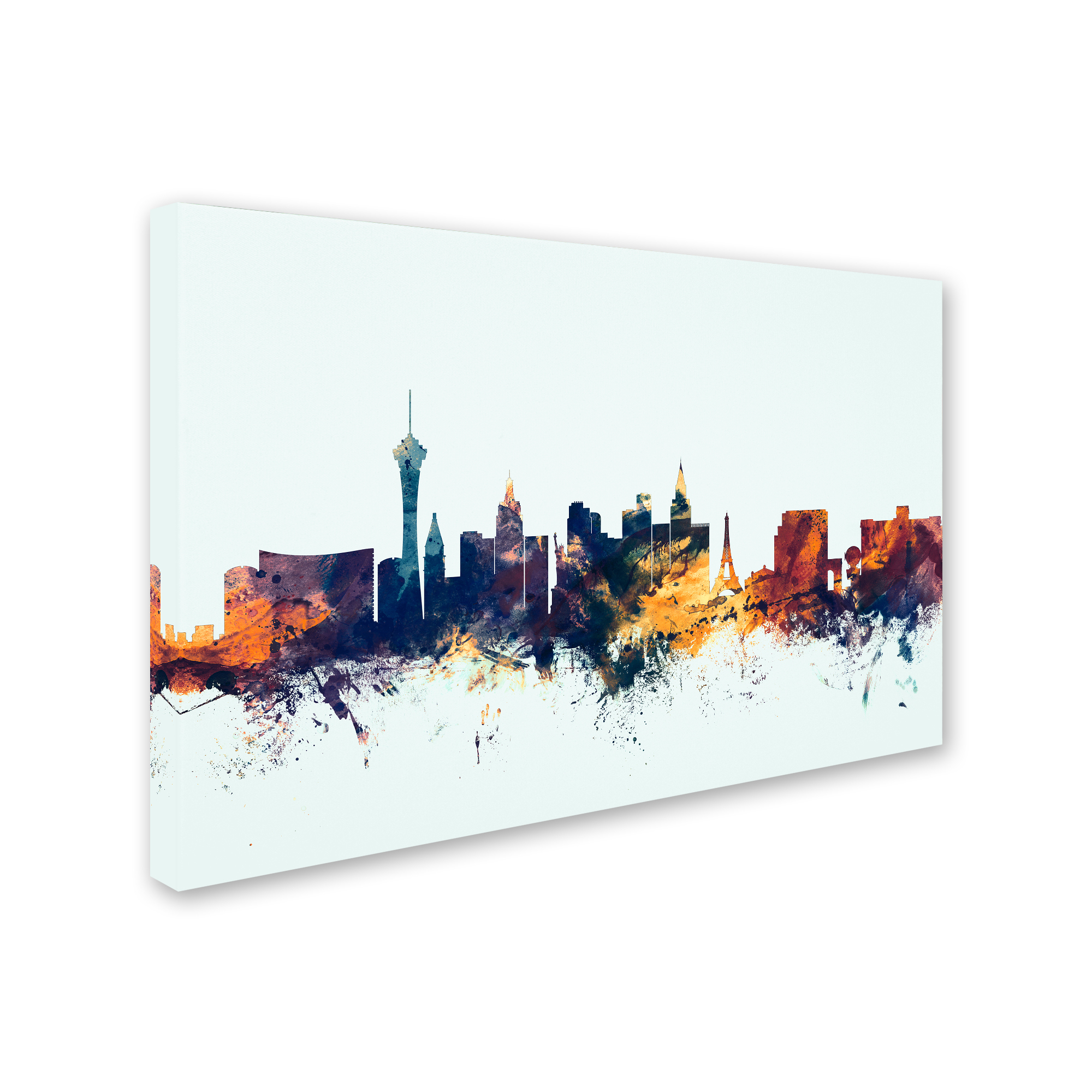 Trademark Fine Art "Las Vegas Nevada Skyline Blue" Canvas Art by Michael Tompsett