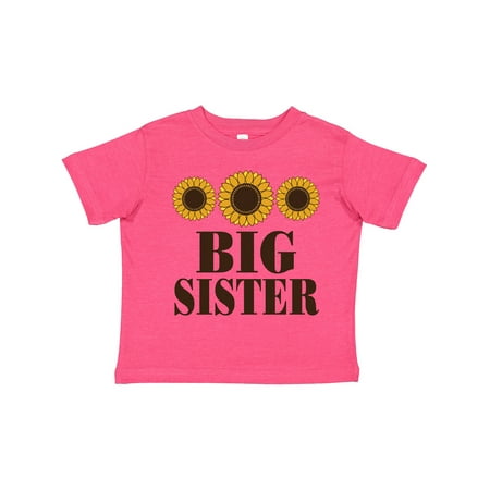 

Inktastic Big Sister Announcement Sunflowers Gift Toddler Toddler Girl T-Shirt