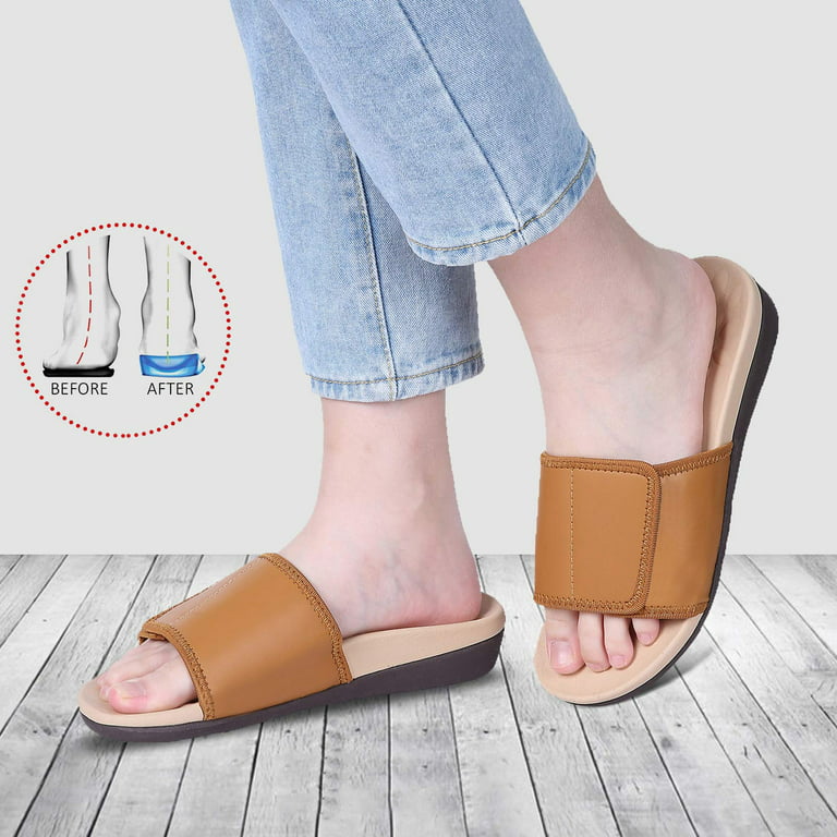 MEGNYA Orthopedic Slides Sandals for Women, Comfortable Plantar