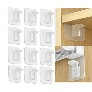 12-Piece Strong Adhesive Shelf Support Pegs – Durable Pegs for Kitchen Cabinets, Bookshelves & Closet Brackets TIKA