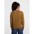 thumbnail image 4 of Scenario Women's Crewneck Cable Knit Mid-weight Sweater, Sizes XS-XXXL, 4 of 6