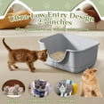 thumbnail image 2 of Low Entry Small Litter Box for Kittens, Kitty Plastic Litter Boxes, Open Top, Anti-Splash High Sided Litter Tray Pan for Medium Pets, Puppy, Easy to Clean, 15.7" L*11.8" W*6.7" H (Grey), 2 of 4