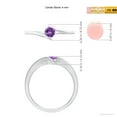 thumbnail image 5 of ANGARA Natural Bar-Set Solitaire Round Amethyst Bypass Ring in 14K White Gold for Women (Size-4mm) | February Birthstone, Birthday, Anniversary, Jewelry Gift for Women | Natural Amethyst Ring, 5 of 9