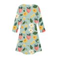 thumbnail image 5 of WTOBBY Women's Floral Print Button Down V-Neck 3/4 Sleeve Midi Dress, Casual Sundress with Pockets for Summer Vacation Essentials,Green 2XL, 5 of 6