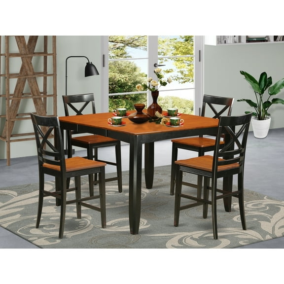 Counter Height Table Set with Bar Stools - Dining Table & Chairs for Kitchen, 8 Person