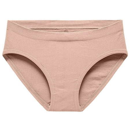 

Hunpta Womens Abdominal Low Waist Seamless Elastic T Pants Seamless Solid Color Waist Thin Panties