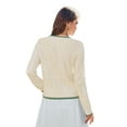 thumbnail image 5 of Arach&Cloz Women’s Bow Sweaters Fall Color Block Casual Cardigan Sweaters 2025, 5 of 7