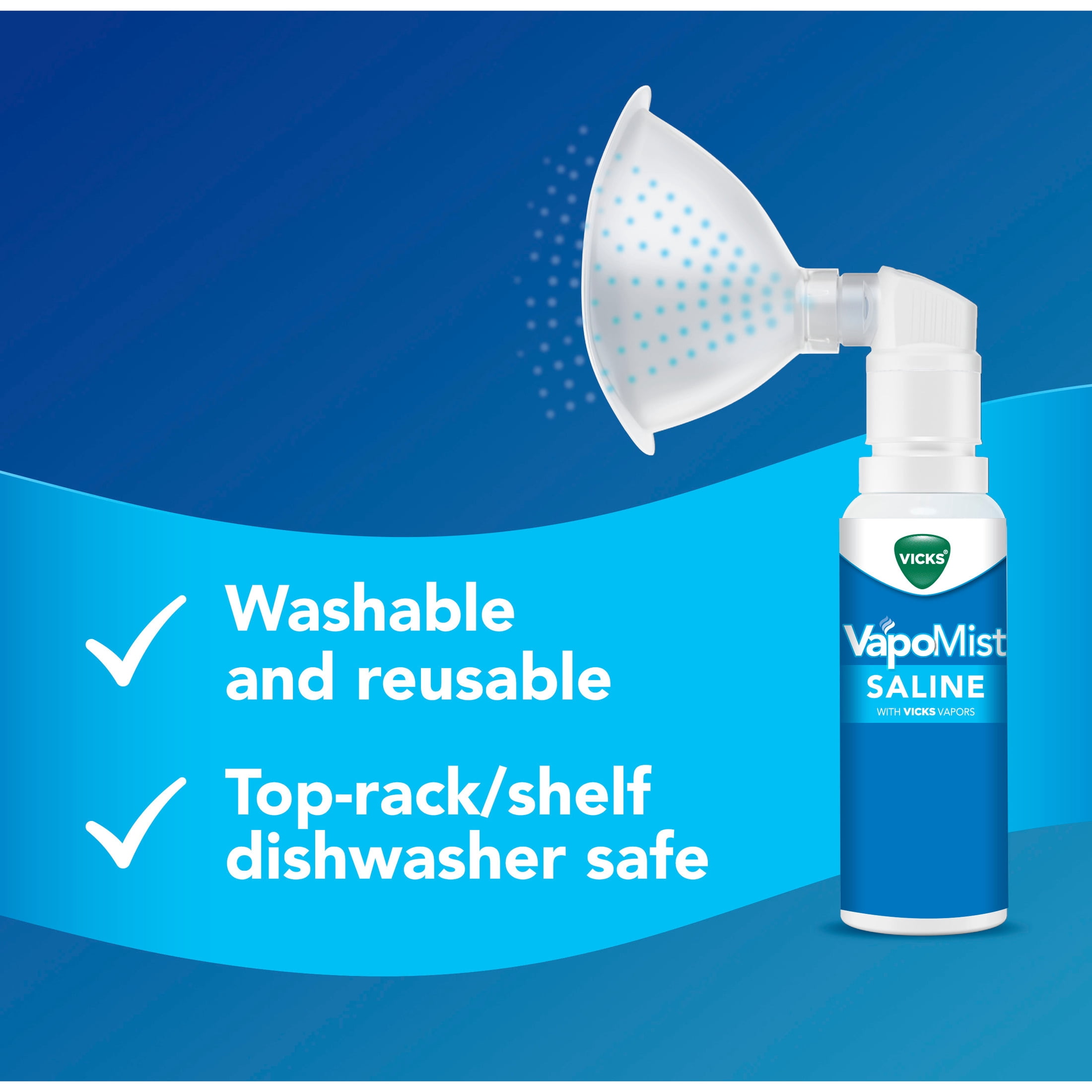Vicks VapoMist Saline, Gentle Saline Mist With Soothing Vicks Vapors, Non- Medicated, 1.7 oz