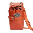 thumbnail image 1 of Soidarity Cinturón de herramientas de peluquería de PVC, bolsa de tijera multifuncional protectora portátil para peluqueros masajeadores Naranja, 1 of 6
