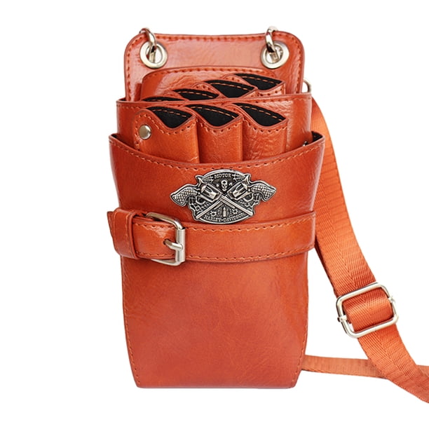 Jumpingount Bolsa de herramientas de peluquería profesional fácil de llevar impermeable bolsa de tijera duradera portátil masajeadores Naranja