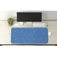 thumbnail image 2 of Blue Computer Mouse Pad, Bold Polka Dots in Blue and White Colors Fun Retro Style Kids Design, Rectangle Non-Slip Rubber Mousepad X-Large, 35" x 15" Gaming Size, Blue Pale Blue White, by Ambesonne, 2 of 2