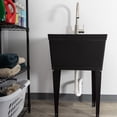 thumbnail image 3 of 19 Gallon Black Utility Sink with High Arc Pull-Down Stainless Steel Kitchen Faucet 6503BLKSS, 3 of 9