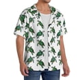 thumbnail image 2 of Rateoe Watercolor Turtle Pattern Men's Short Sleeve Classic Shirt, Casual Short-Sleeved Shirt, Lightweight Summer Shirt, Cuban Collar Shirt,Button-Front Shirt-X-Large, 2 of 5