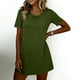 thumbnail image 2 of TaTaai Women's Summer Casual Fashion Solid Crew Neck Short Sleeve Mini Nightgown Soft Comfortable Short Dress Gift, 2 of 9