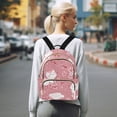 thumbnail image 7 of JIALIOU Mini Backpack Purse for Women Quilted Casual Daypack Small Travel Shoulder Bag, Cherry Blossoms and Cute Cats, 7 of 7