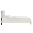 thumbnail image 3 of Modway Leah Chevron Tufted Performance Velvet Twin Platform Bed in White, 3 of 8